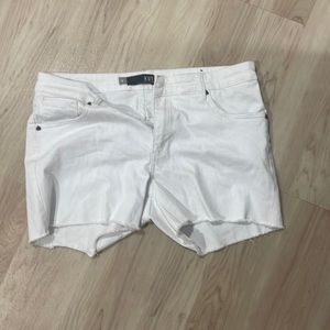 White jean shorts